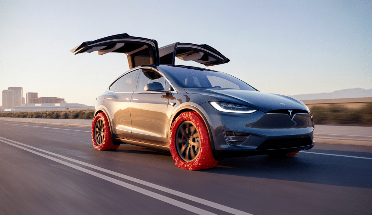 Tesla Model X 2025 avec cache-étriers de frein rouge sportif