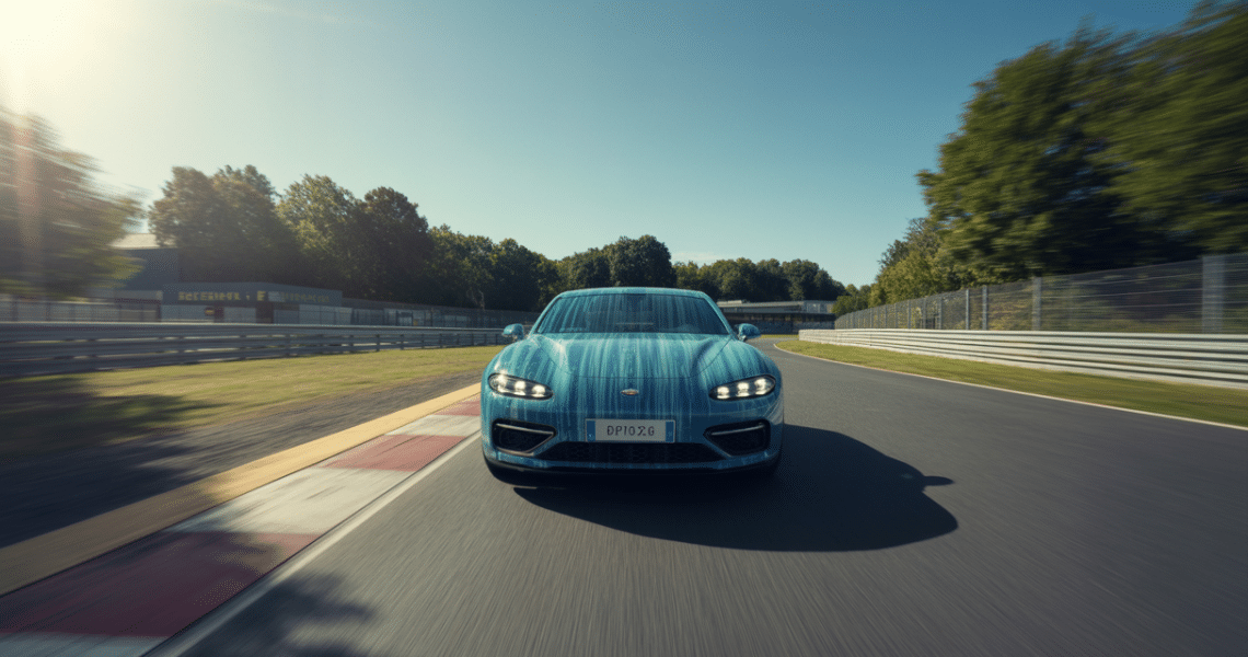 Voiture de prestige protégée par traitement céramique, exposée sur le circuit automobile JP Beltoise dans les Yvelines