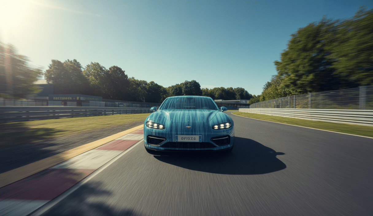 Voiture de prestige protégée par traitement céramique, exposée sur le circuit automobile JP Beltoise dans les Yvelines