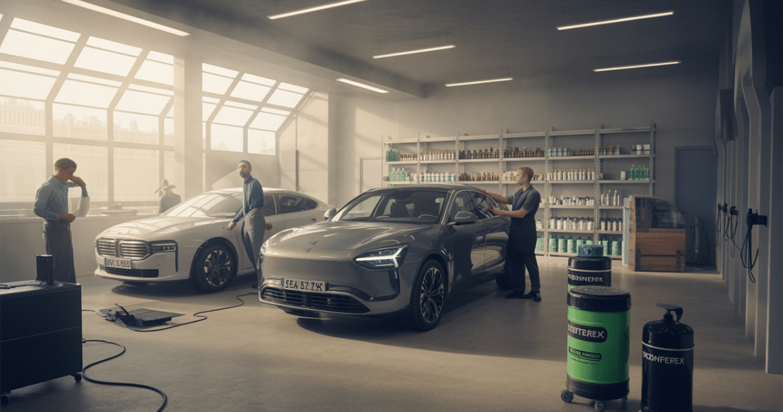 Atelier pratique de detailing automobile en Île-de-France en 2025 avec formation, véhicules et matériel spécialisés dans un environnement professionnel moderne
